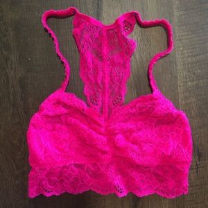 Victoria’s Secret PINK Hot Pink Lace Bralette XS